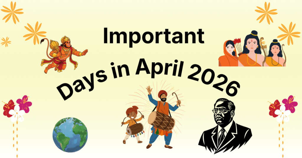 Important Days in April 2026 – Festivals, Jayantis & Global ...